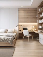 Naklejka na ściany i meble modern living room with bed