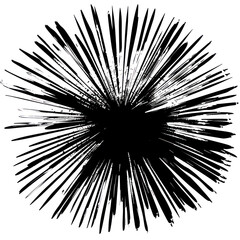Black round drawn with a brush, of circular shapes of effect isolate on transparent png.