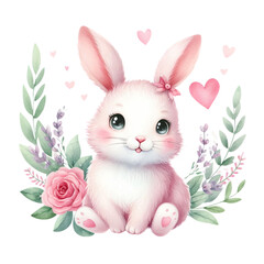 cute bunny love clipart transparent