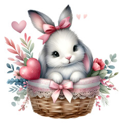 cute bunny love clipart transparent