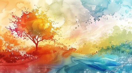 Watercolor, cartoon, animation, 3D, colorful