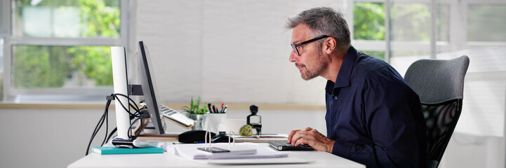 Bad Posture Sitting In Office Chair