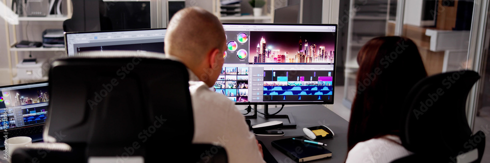 Poster Video Editor Or Designer Using Editing Software Tech