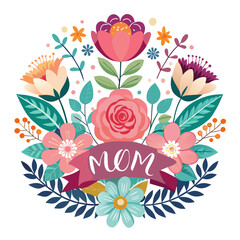 Mother's Day card, featuring elegant floral elements and space for personalized messages to express love and appreciation