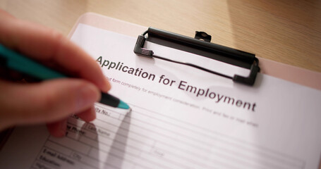 Job Application Form. Employment Document