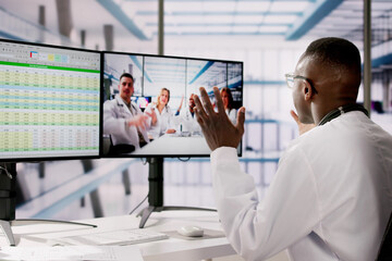 Medical Doctor Using Online Elearning Video Conference