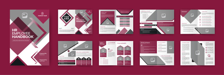 HR Employee Handbook Brochure Template. Welcome Company Handbook Brochure of Introduction About Company.