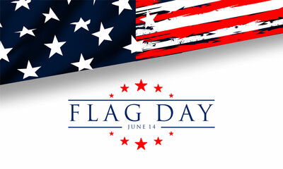  Flag Day in the United States of America. Vector banner design template , June 14th 