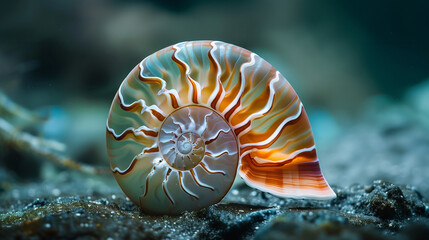 Nautilus shell - obrazy, fototapety, plakaty