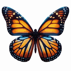Colorful butterflies watercolor isolated on white background. 