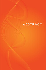 Orange yellow abstract background with abstract waves. Futuristic technology concept.