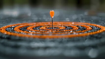 Aim for success in business by setting clear goals like hitting a target. Concept Business Success, Goal Setting, Target Achievement, Strategic Planning, Growth Mindset