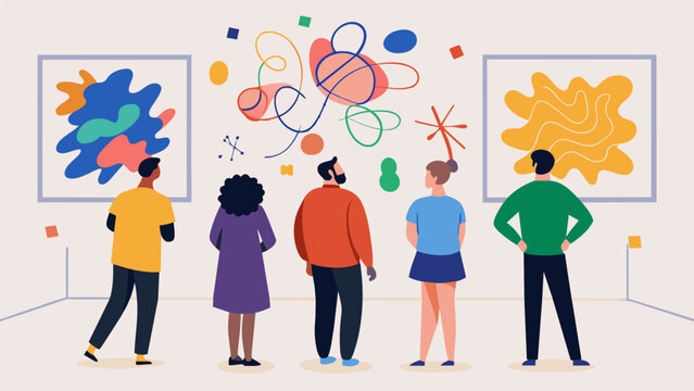 As visitors perused the walls of the art gallery they couldnt help but smile at the collection of doodles scribbles and colorful squiggles that