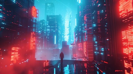 Infuse a sense of mystery by combining close-up shots of futuristic tech with psychological symbolism in pixel art Play with unexpected camera angles to intrigue viewers and convey a deeper narrative - obrazy, fototapety, plakaty