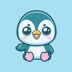 Cute Mascot Penguin Vector Illustration