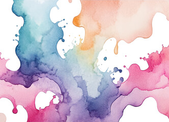 カラフルな水彩による背景イメージ  にじみ ぼかし ハネ スプラッシュ Colorful Watercolor Background Image Blurring Blotting Honeycomb Splash