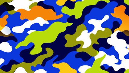 Fototapeta na wymiar modern abstract camouflage white black orange design vector military army pattern background halftone grunge style