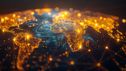 Asia's digital map showcases a vast network of interconnected data, facilitating seamless business...