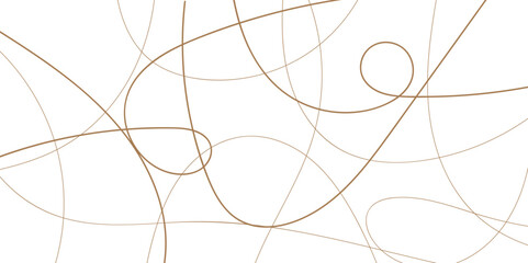 Scribble line art image. Horizontal template with chaotic brown lines. Simple vector illustration.