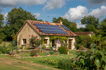 Fototapeta na wymiar solar panels installed on the roof of a house