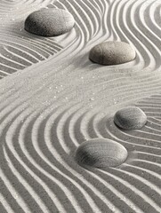Fototapeta na wymiar Soothing Zen Garden WallpaperCalming Pattern of Raindrops on Stones