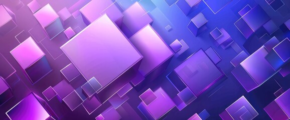 Abstract purple blue gardient background with square,Geometric square design shape with random shaded, gradient fill