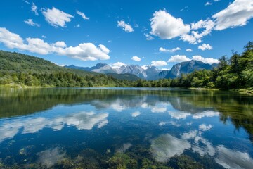 Mountain Lake with Reflective Waters