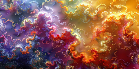 Obraz na płótnie Canvas Colors In Bloom series. Arrangement of fractal