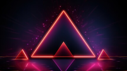 space inspired red purple neon triangle wallpaper