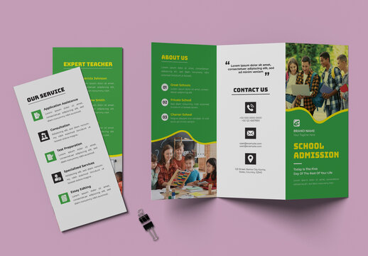 School Admission Trifold Brochure Layout