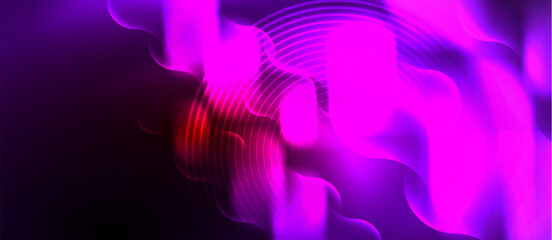 An artistic display of purple and red lights against a black background, creating a mesmerizing pattern of tints and shades in hues of violet, pink, and magenta
