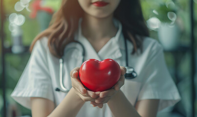 human heart in hands doctor.