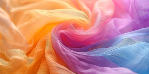 Fototapeta premium Meditative silky ribbons weaving together in a seamless, graceful loop of calming motions 