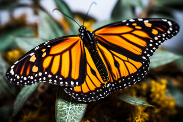 Monarch Butterfly (Danaus plexippus) on nature background.