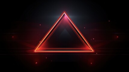 futuristic red neon sign triangle background