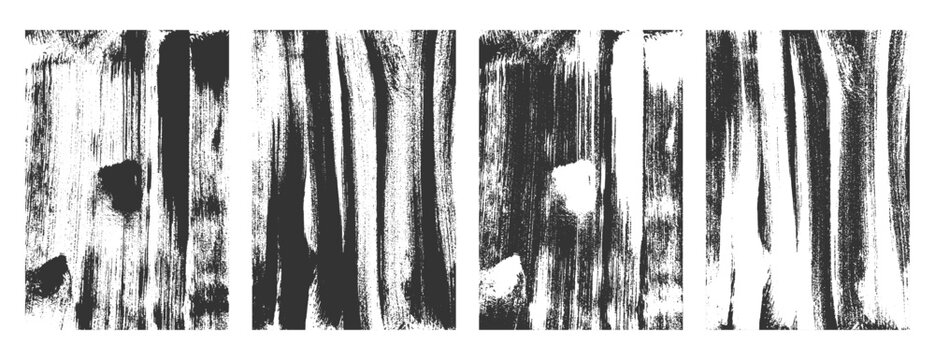 hand painted white and black dirty texture banner in set