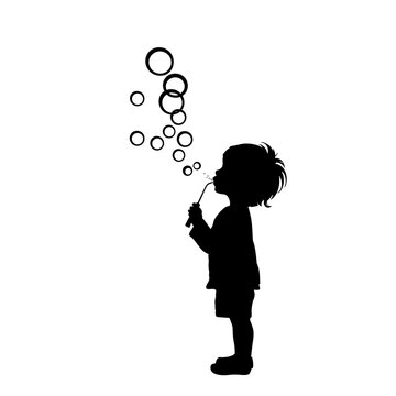 recommend clip art:  Child Blowing Bubbles Silhouette, Playful Innocence, Isolated on White