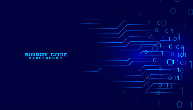 cyberspace binary code tech background with circuit lines