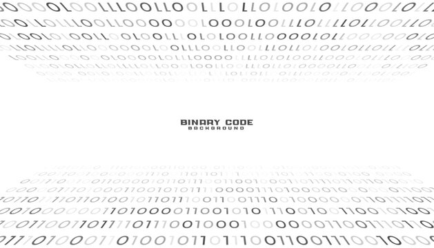 zero and one binary number system white background design
