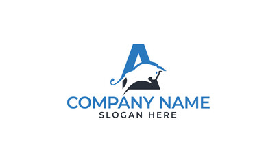 A letter with a bull trading company modern logo, letter a logo