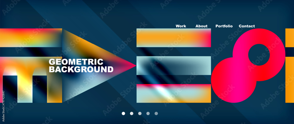 Aufkleber A vibrant geometric background featuring rectangles and triangles in electric blue colors, with a bold red circle in the middle. Perfect for a display device or multimedia software screenshot