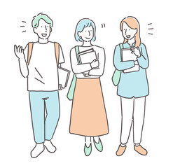 会話を楽しむ大学生