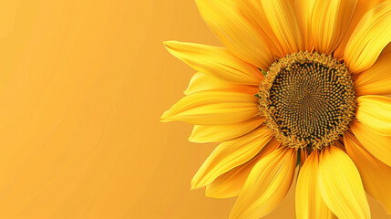 A bold yellow sunflower stands out with its rich texture and pattern against a monochromatic yellow backdrop.