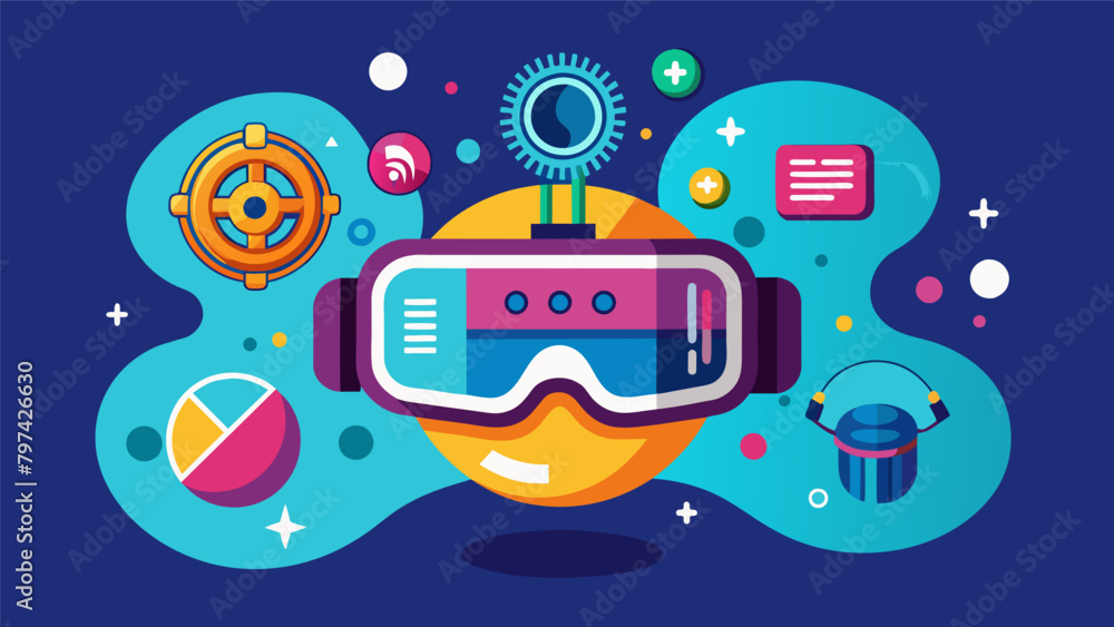Poster a virtual reality headset that creates immersive environments to simulate a range of emotional exper