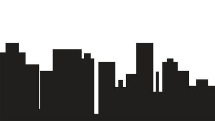 Modern city scape and Urban cityscape silhouettes vector illustration. Night town skyline or black city buildings isolated on white background. vector town