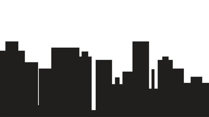 Obraz premium Modern city scape and Urban cityscape silhouettes vector illustration. Night town skyline or black city buildings isolated on white background. vector town