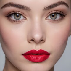 Naklejka premium a_close_up_photo_of_woman_in_lipstick_commercial