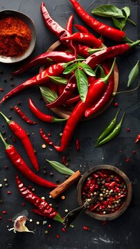 hot chili pepers on a plate