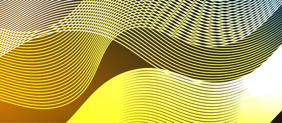 A detailed image of a yellow and white wave pattern on a brown textile background, showcasing symmetry and intricate design