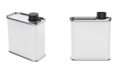 Metal Tin Can isolated on white - Mock up for Brandind. 3d illustration